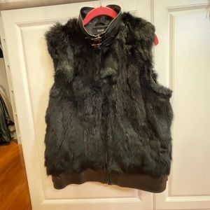 fur / leather vest